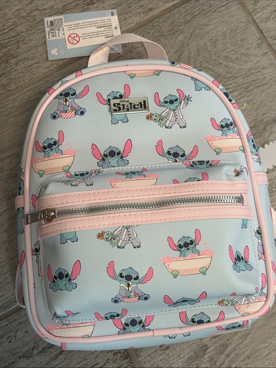 Disney Other - Disney Stitch Kids Small Backpack in Light Blue and Pink with Stitch Print NWT
